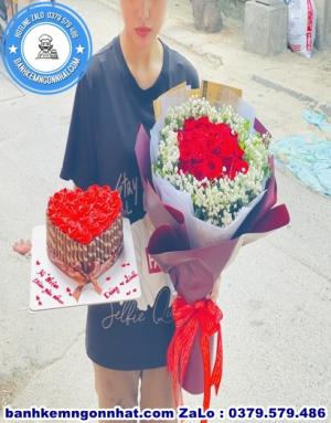 Combo Bánh Kem Và Hoa Tươi 40